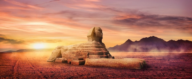 Sphinx in desert