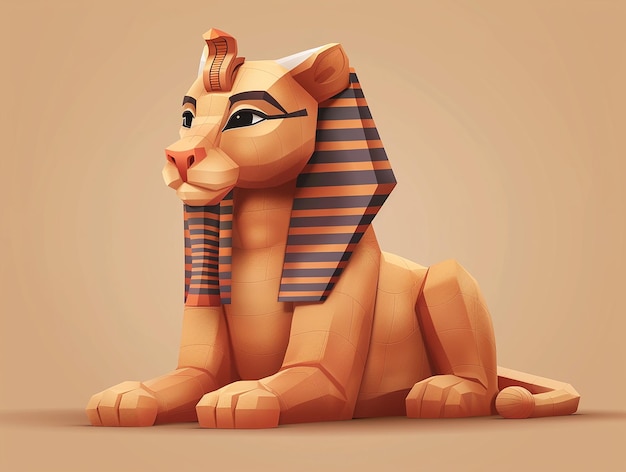 Photo sphinx watching quietly cartoon vector icon