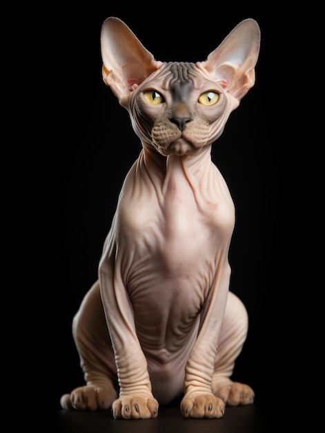 Sphynx Cat Studio Shot Isolated on Clear Background