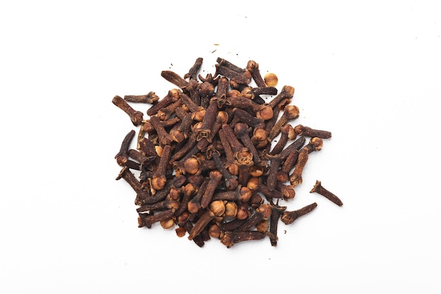 Spice cloves on a white background