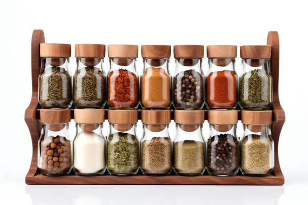 Photo spice rack isolated on white background