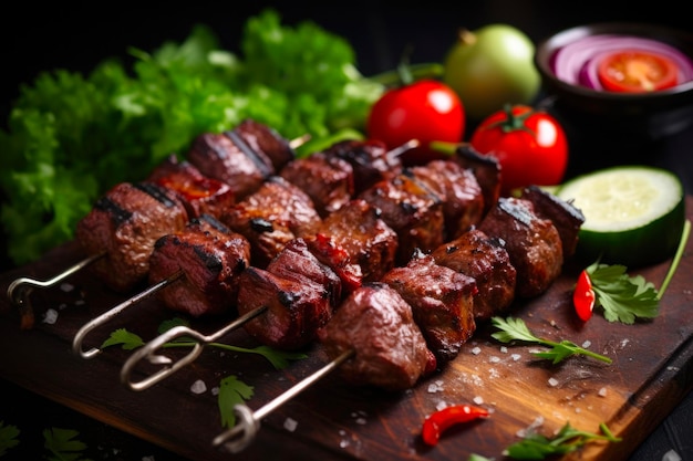 Spice Up Your Meal with Suya Kebab Tasty African Snack on Skewers with Grilled Meat Fresh