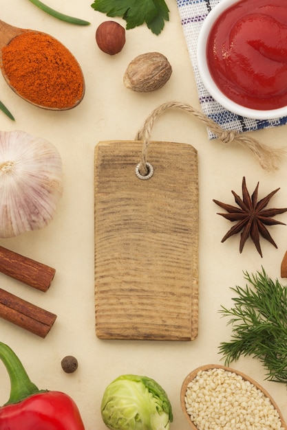 Spices background and healthy food