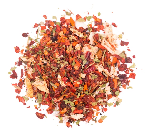 Spices for meat dishes on a white background