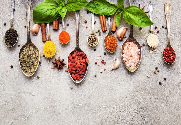 Spices on a table