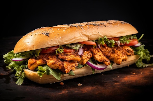 Spicy Cajun Chicken Po Boy