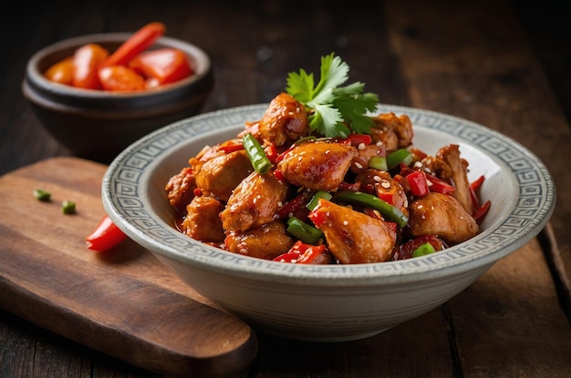 Photo spicy chicken stir