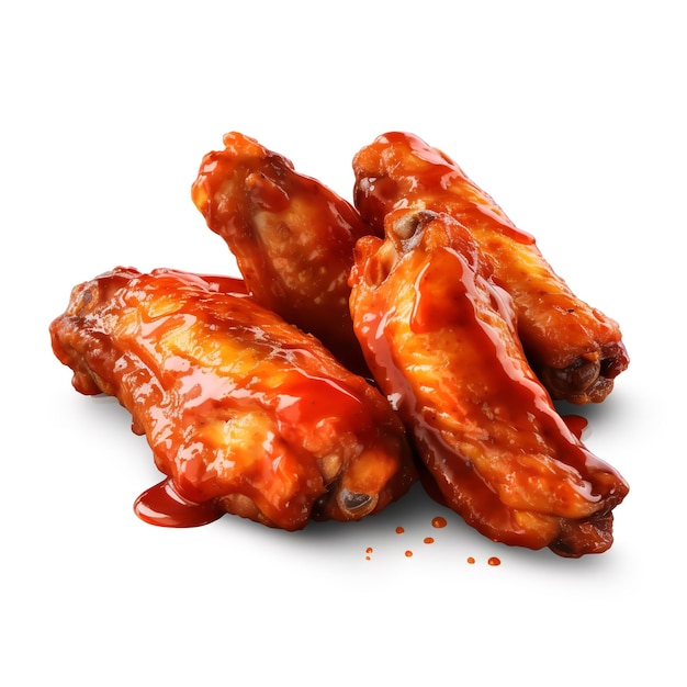 Photo spicy chicken wings isolated on white background