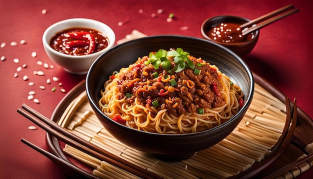 Spicy Dan Dan Noodles with Ground Pork and Chili Oil