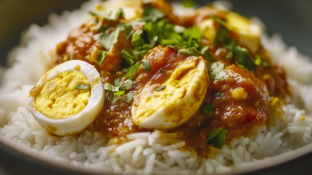 Spicy Egg Curry with Basmati Rice A Flavorful Indian Dish