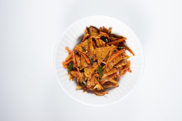 Spicy Eomuk Bokkeum or Stir Fry Korean Fish Cake is very popular Korean side dish or banchan.