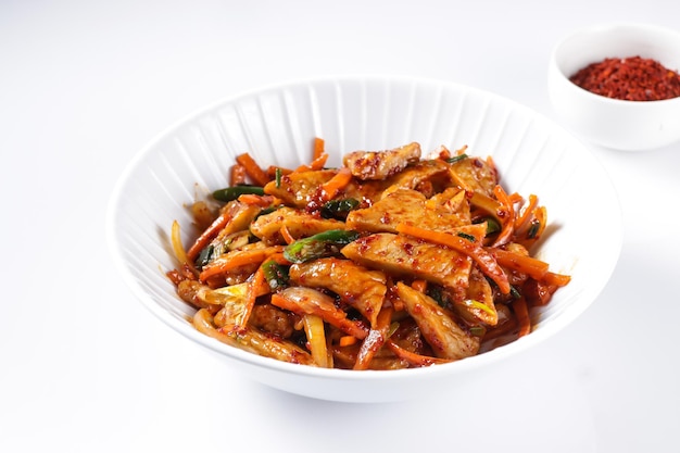 Spicy Eomuk Bokkeum or Stir Fry Korean Fish Cake is very popular Korean side dish or banchan.