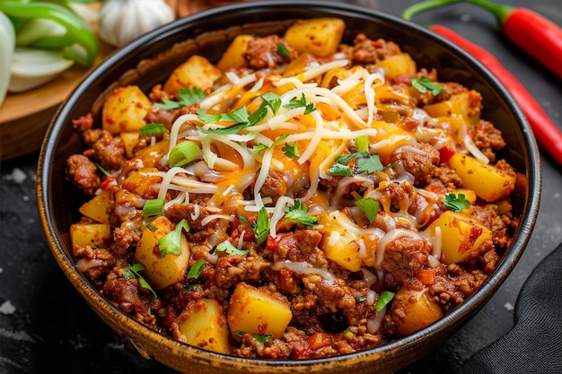 Spicy Ground Beef and Potatoes