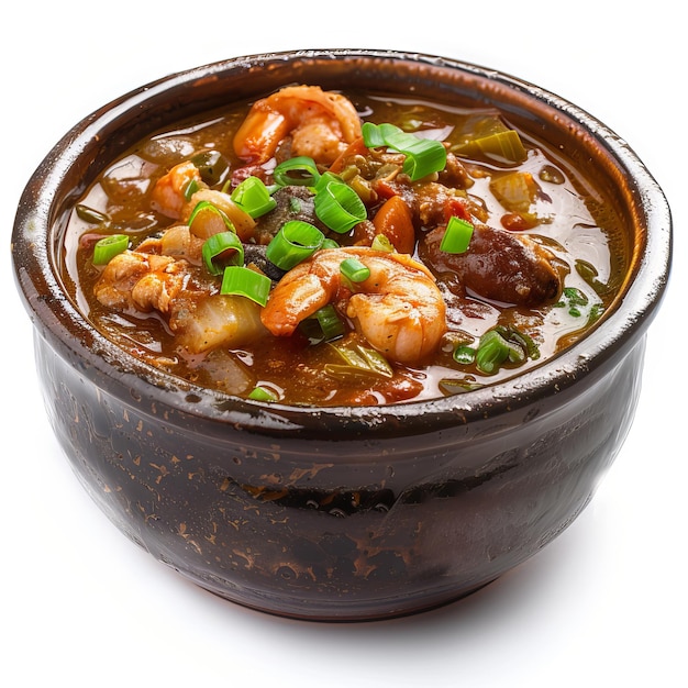 Spicy Gumbo isolated on white background