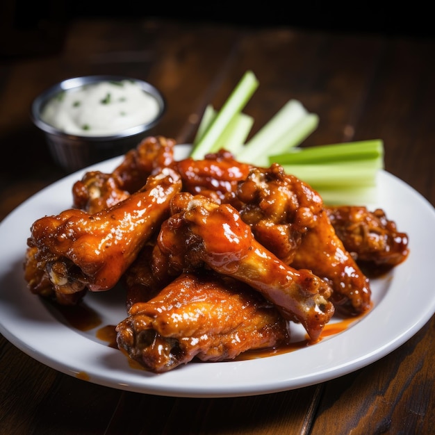 Spicy Homemade Buffalo Wings Generative AI