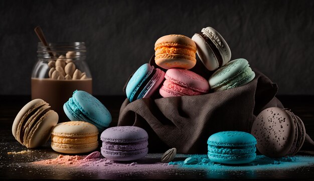 Photo spicy macarons with bold flavors