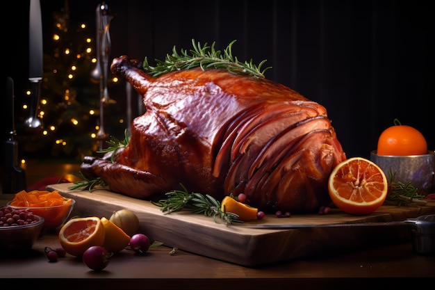 Spicy MapleGlazed Ham christmas Dinner Food