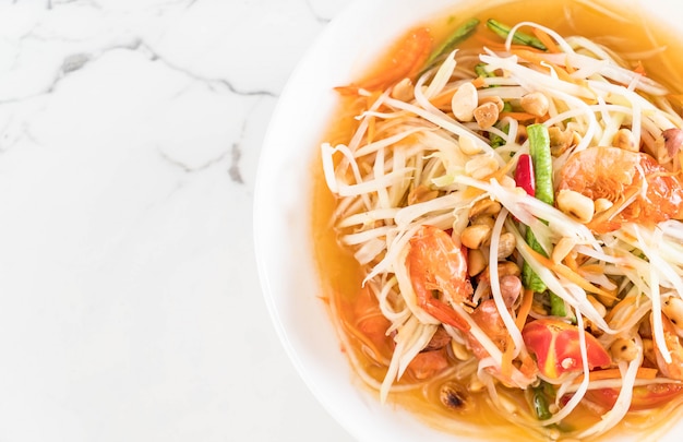 spicy papaya salad (Traditional Thai food) 