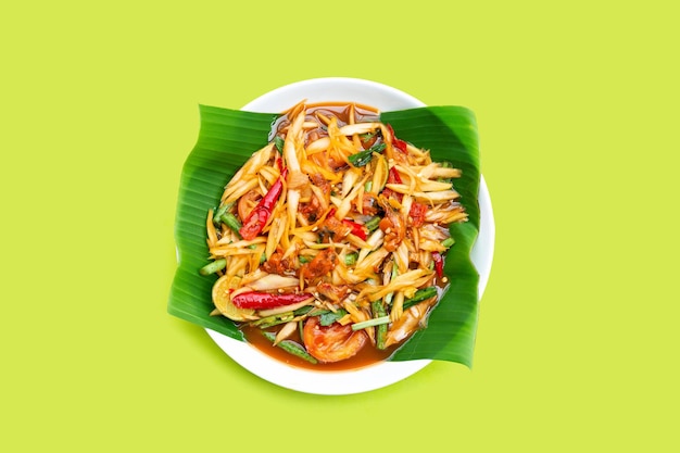 Spicy papaya salad with pickled shells