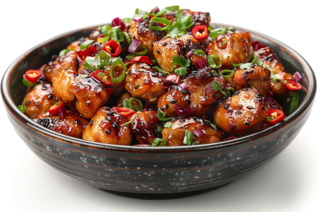 Spicy Sichuan Pepper Chicken with Red Peppers and Fresh Herbs