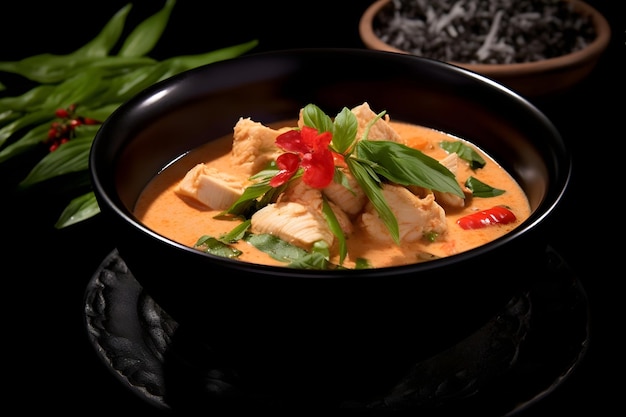 Spicy soup with chicken and vegetables