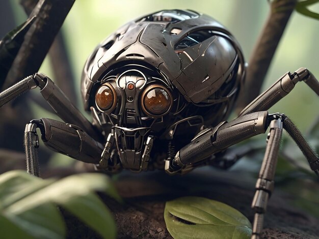 Photo spider robot close up and detail