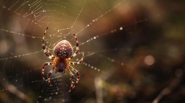 A spider sits in a web with the number 36 on it.