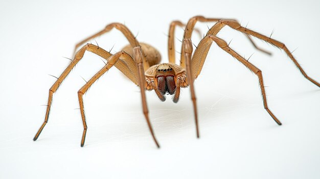 a spider that has a black face and a white background