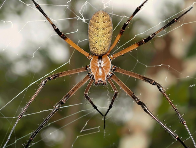 Photo a spider that has a spider on its back