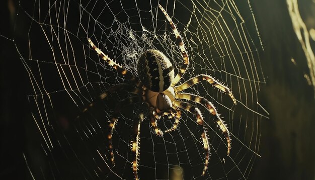 Photo a spider that has a spider on its back