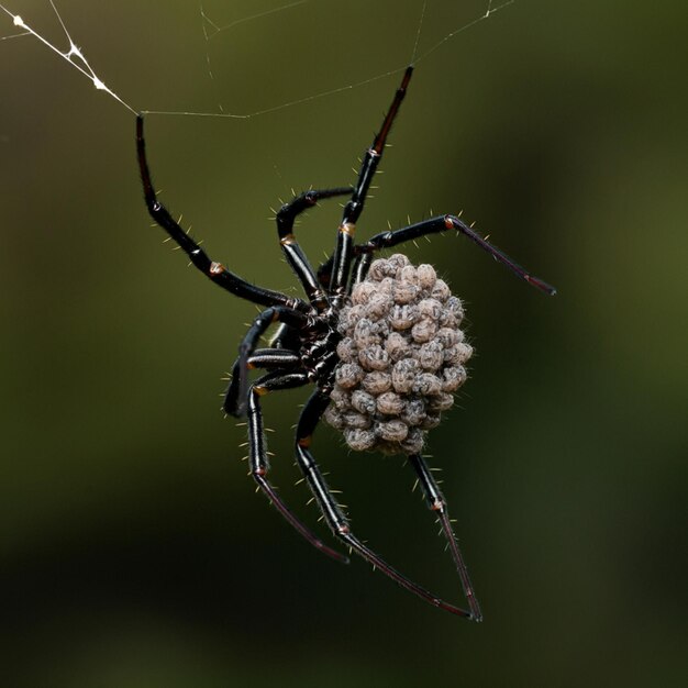 Photo a spider that has a spider on its web