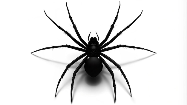 a spider that is black and has a black body