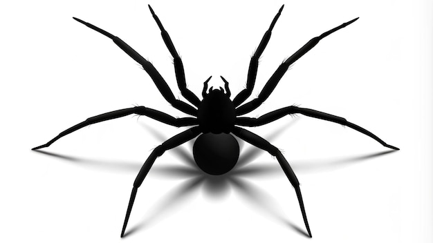 a spider that is black and has a black spider on its head