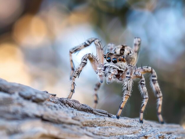 Photo a spider that is on a branch with the words  spider  on it