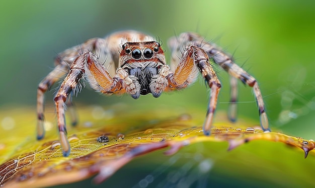 a spider that is on a piece of wheat