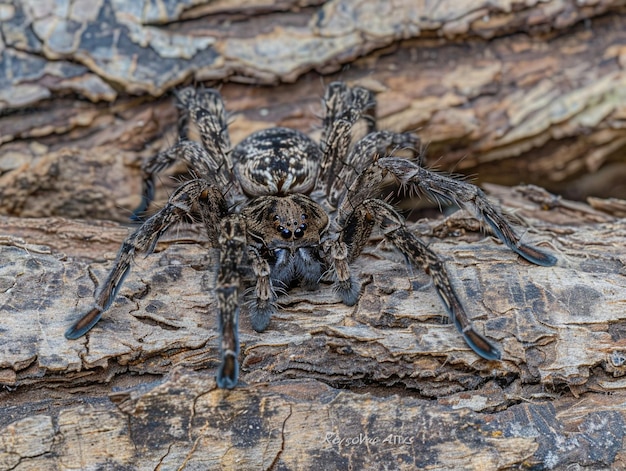 Photo a spider that is on a rock