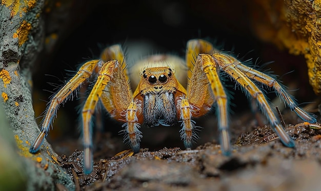 a spider that is sitting on a rock