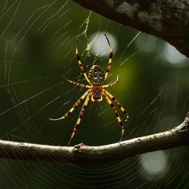 Photo a spider that is on a spider web