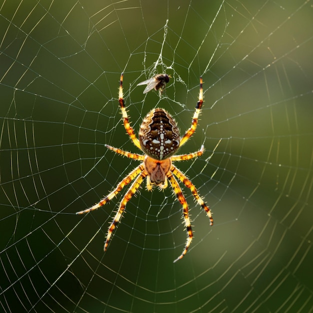 a spider that is on a spider web