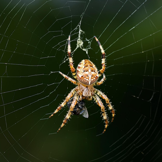 a spider that is on a spider web