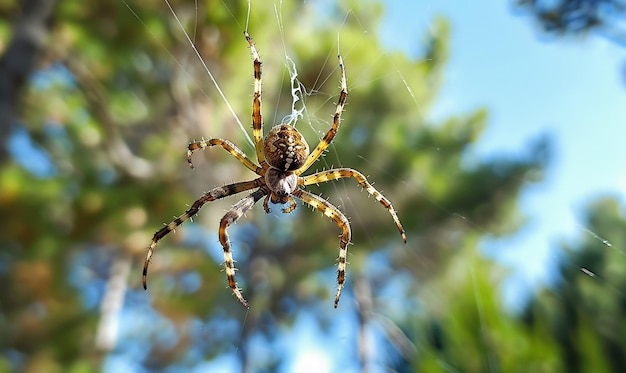 Photo a spider that is on a spider web