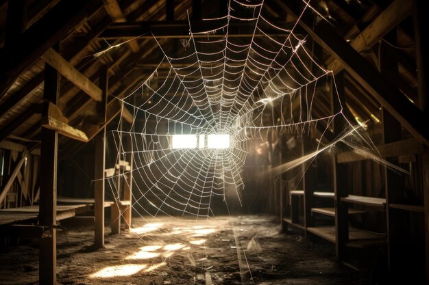 Photo spider web architecture building attic