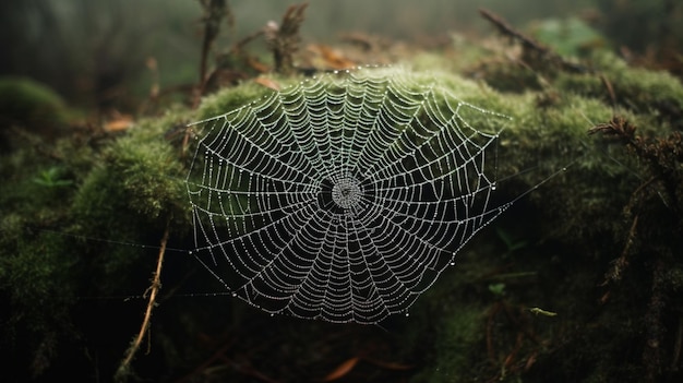 Spider web close up