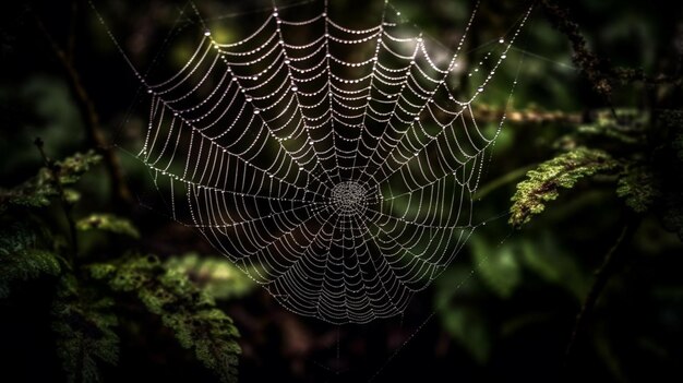 Spider web close up