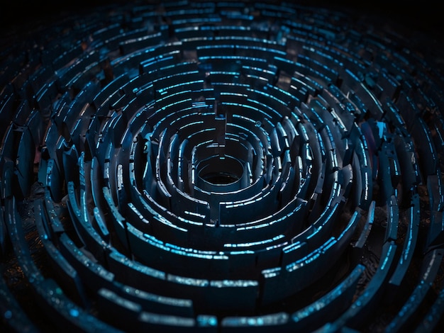 a spider web with blue lights on it and a blue background