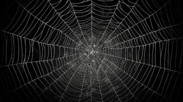 A spider web with a spider web in the dark