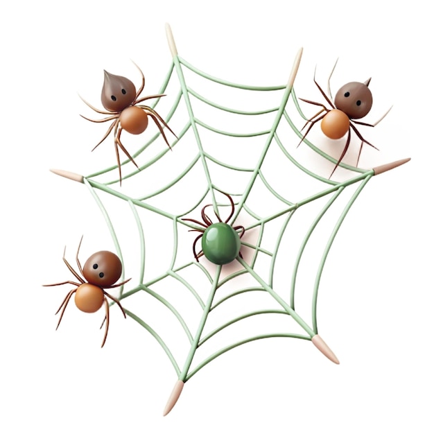 a spider web with three ants on it and a spider web