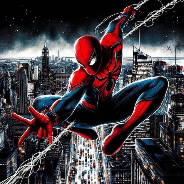 a spiderman poster with a spiderman on it