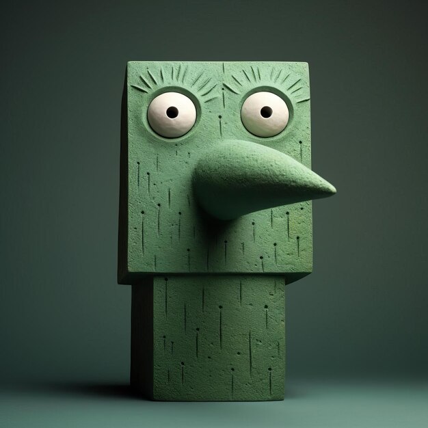 Photo spiky bird playful character design with concrete inspiration