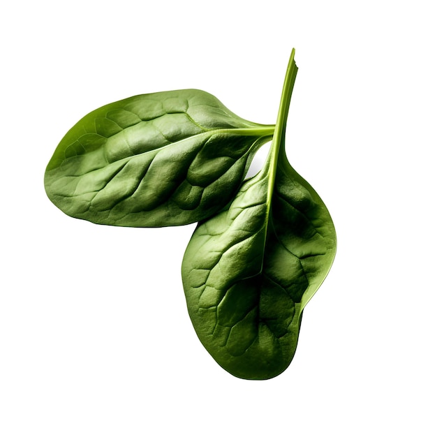 a Spinach leaf isolate on white background